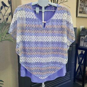 NWT Jade Moon sz 1X layered lace overlay over tank